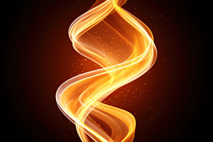 Elegant swirling flames create a mesmerizing glow against a dark background, an Arts & Entertainment Photo by AlyaAnd