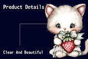 Whimsical Strawberry Cats Clipart, a Seasonal Illustration by CitraGraphics (Thumbnail 6 of 6)