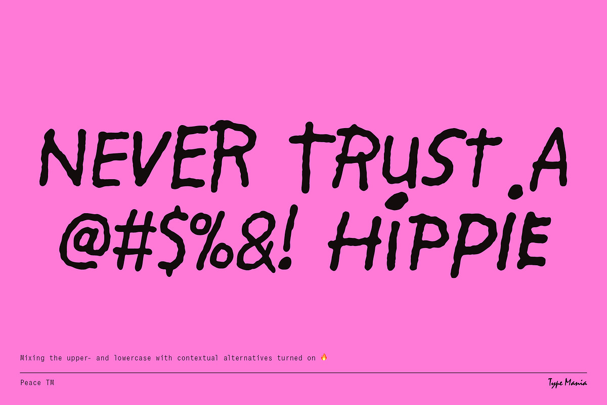 Peace TM – Automatic Script, a Handwritten Font by Type Mania (Photo 6 of 14)
