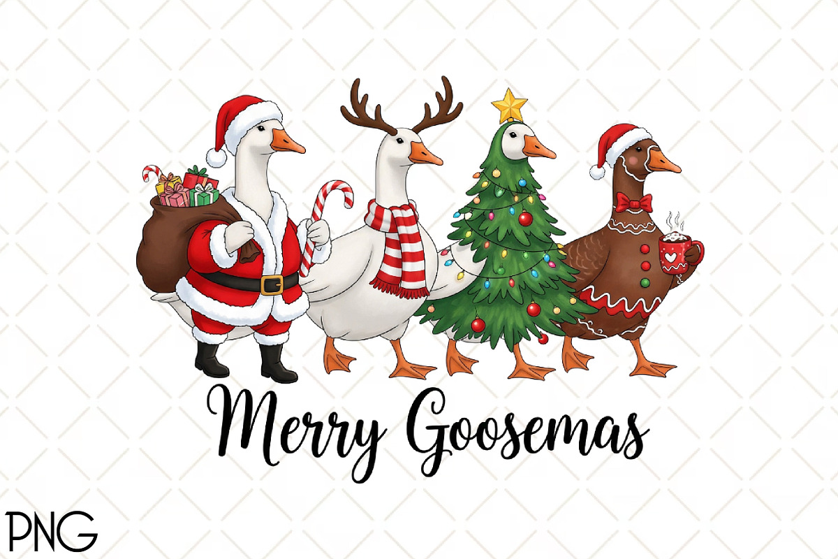 Funny Christmas Goose PNG, an Illustration by Black Bird Studio (Photo 1 of 4)