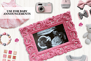 Pink and Gray Baby Scene Creator, a Product Mockup by AllTheKewtClipart (Thumbnail 8 of 8)