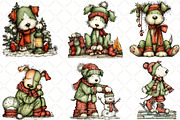 Whimsical Christmas Dog Clipart, an Animal Illustration by Black Bird Studio (Thumbnail 2 of 6)