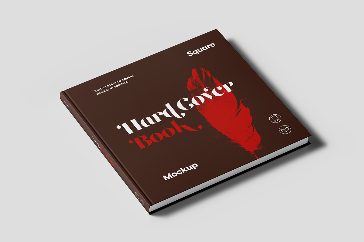 Hard Cover Square Book Mock-up, a Books & Magazine Mockup by Yogurt86 (Photo 5 of 19)