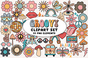 Groovy Clipart Retro Png Elements, an Object Graphic by Brush Lab (Thumbnail 1 of 4)