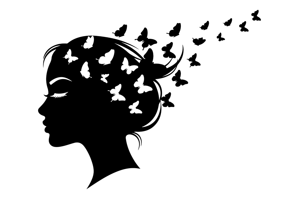 Woman Butterfly Hair Silhouette, an Object 3D Model by yasushie (Photo 14 of 31)