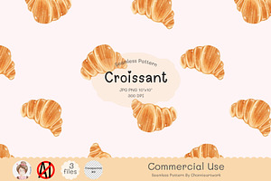 Croissant Seamless Pattern