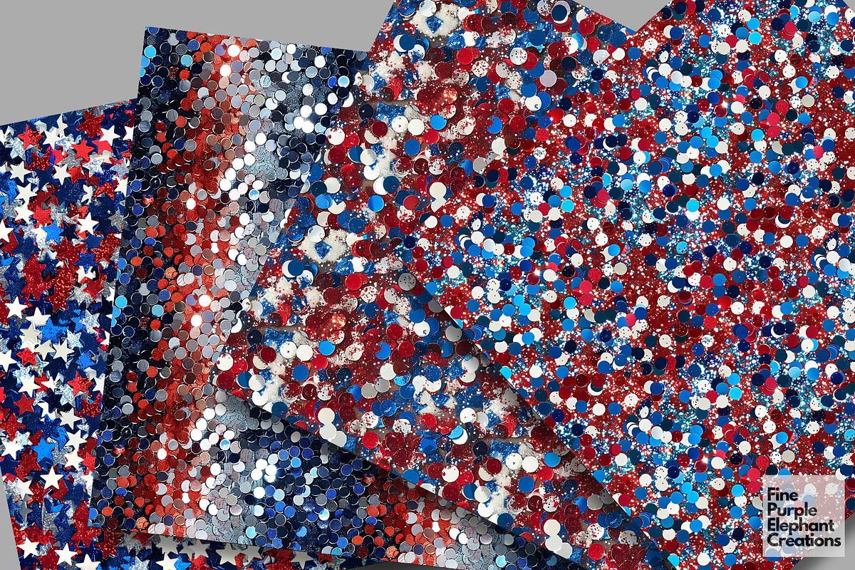 4th of July Glitter Red White Blue, a Pattern Graphic by Fine Purple Elephant (Photo 4 of 5)