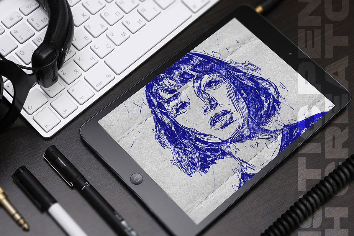 Realistic Pen Sketch Creator, an Action Add-On by Amorjesu.com (Photo 22 of 37)