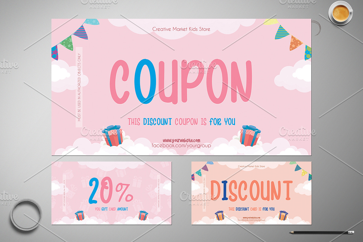 Kids Store Gift Card 021, a Card Template by Tzochko (Photo 2 of 5)