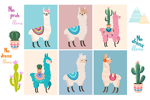 Collection Of Llama Illustration.