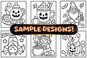 Bold Easy Cozy Halloween Coloring, a Seasonal Illustration by Craftsbeefy (Thumbnail 2 of 4)