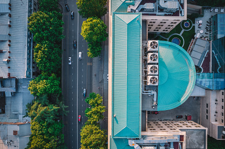 Building Roofs, Cars On The Street, a Transportation Photo by David Khelashvili