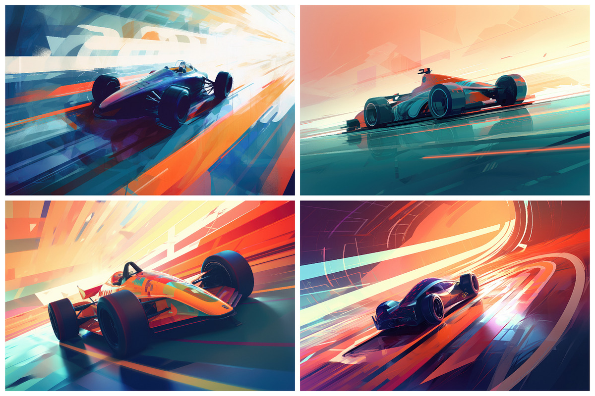 20 Colorful Race Car Illustrations, an Illustration by HipFonts (Photo 5 of 6)