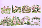 Watercolor Girly Spring Clipart, an Illustration by NadiaTheronArt (Thumbnail 3 of 5)