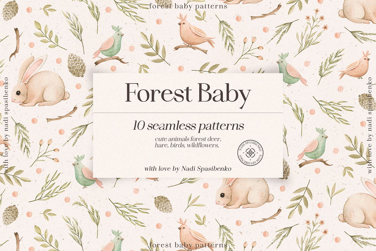 Forest Baby Patterns, a Pattern Graphic by Artcoast Fonts