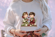 Whimsical Valentine Couple Clipart, an Illustration by designcity5 (Thumbnail 5 of 5)
