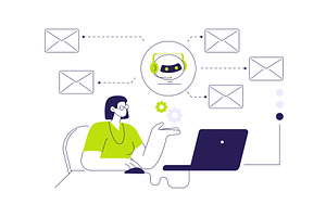 E-mail processing abstract concept, a Technology Illustration by Visual Generation