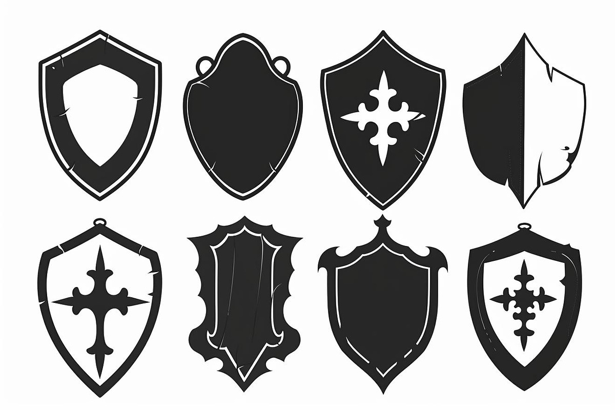 Medieval Shield Silhouette Set, an Illustration by Artivon (Photo 8 of 10)