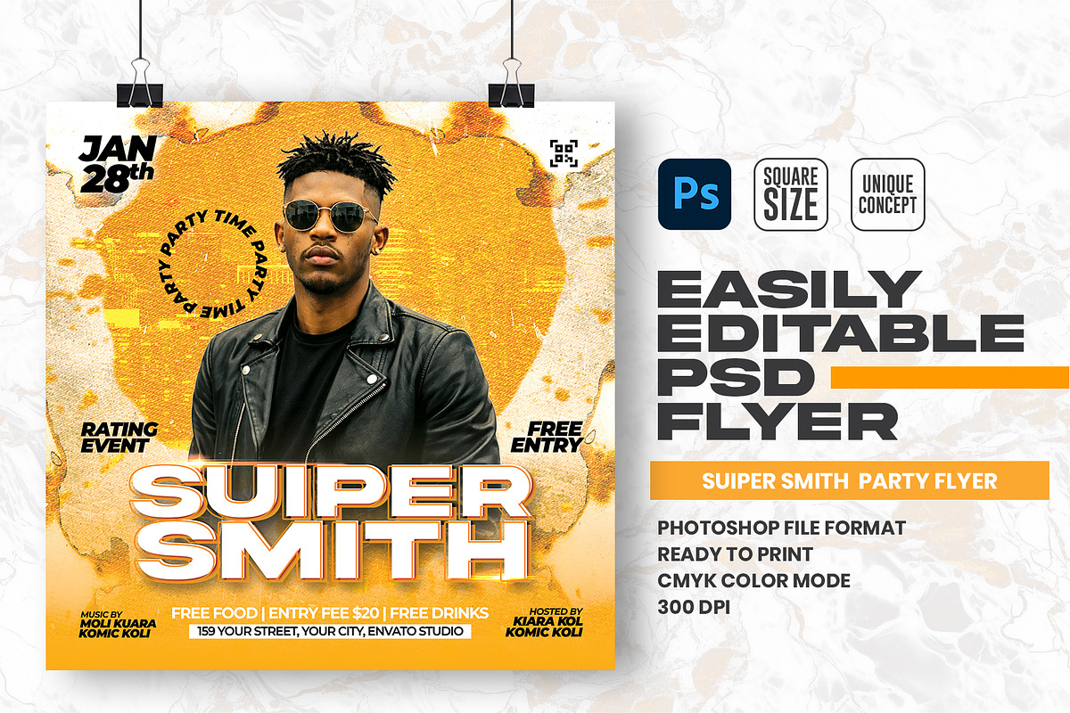 Suiper Smith party flyer design, a Flyer Template by Shajib Shikder (Photo 1 of 2)