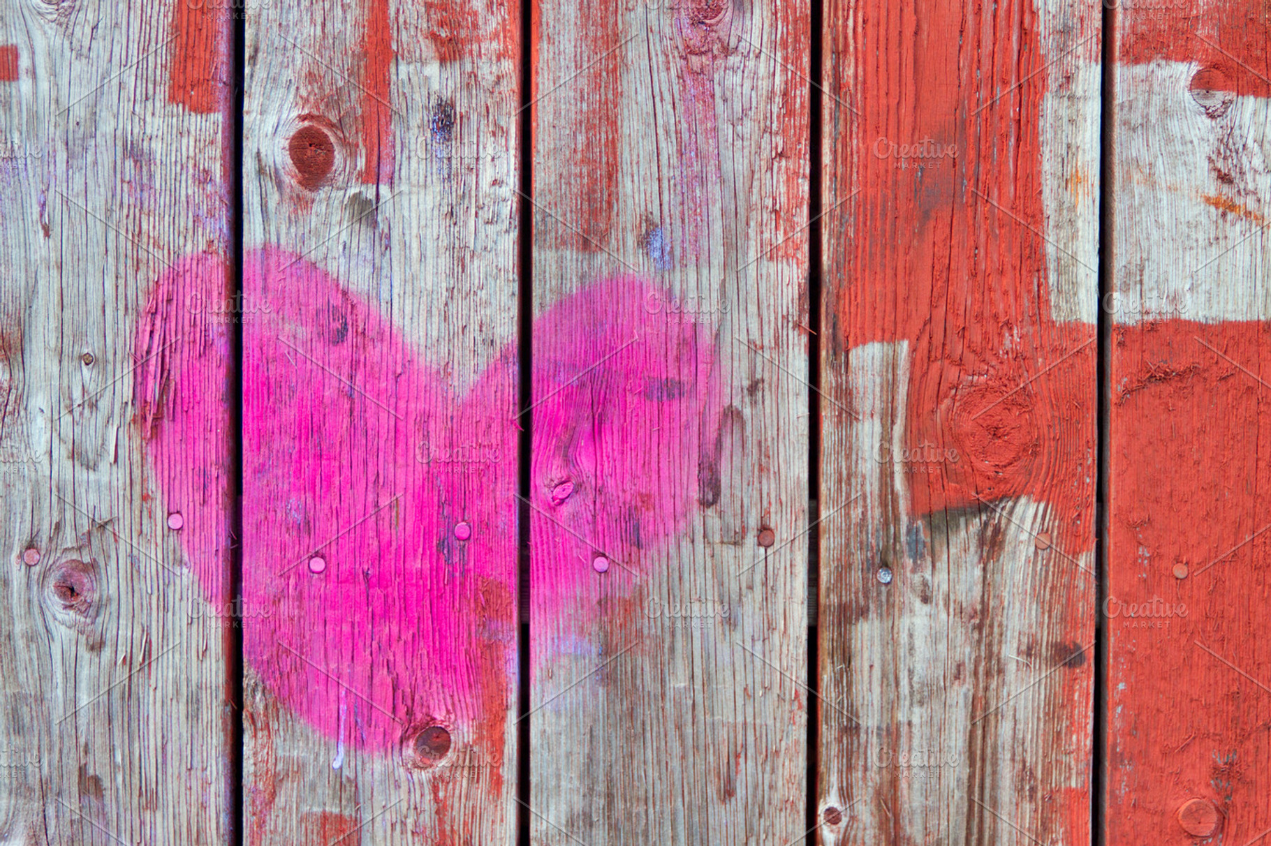 Wooden fence stock photo containing heart and fence
