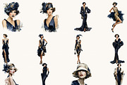 Roaring Twenties Clipart Bundle, a Person Illustration by BusyDaydesign (Thumbnail 2 of 9)