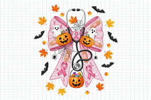 Breast Cancer Nurse Halloween Coquet, an Illustration by Craft Nest