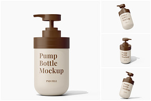 Plastic Pump Bottle Mockup Vol.1, a Packaging Mockup by Akebareee