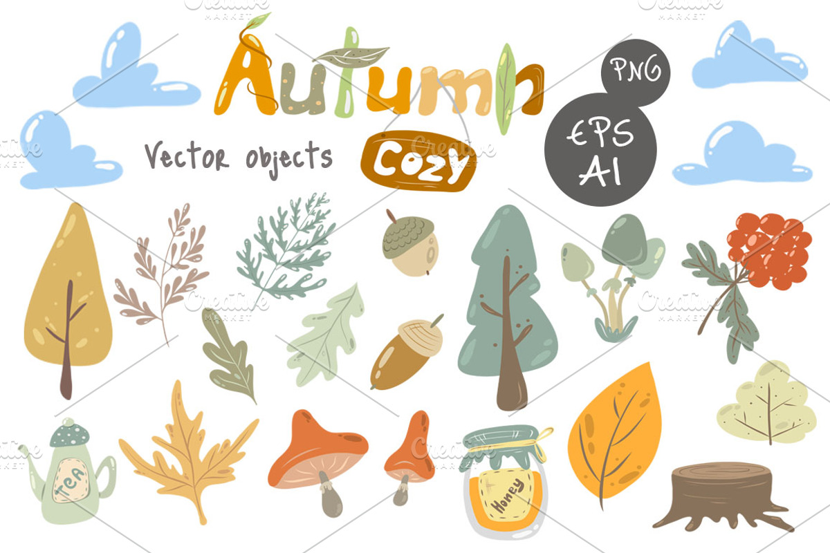 Cozy Autumn vector animals  kit, an Animal Illustration by artdreamer (Photo 3 of 8)