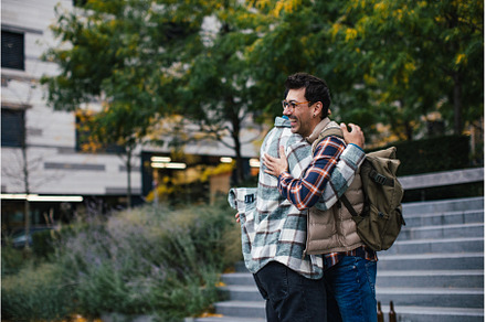 Best friends meeting, happy to see, a Person Photo by HalfPoint