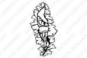 Monster Tearing A Rip Through the, an Object Illustration by Christos Georghiou
