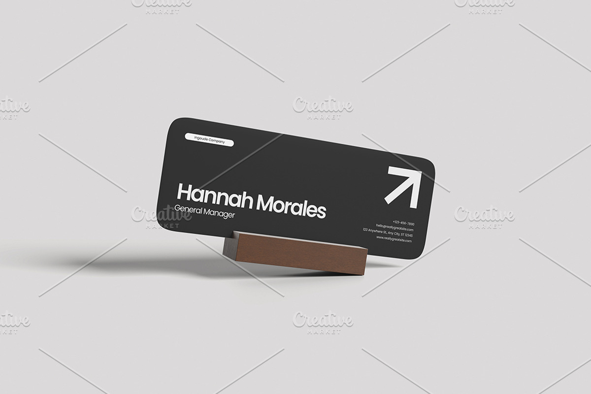 Desk Name Plate Mockup, a Merchandise Mockup by Gatamotion (Photo 3 of 5)