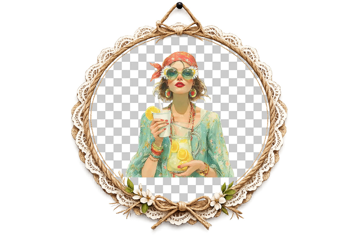 Whimsical Summer Girl Clipart, an Illustration by DreamArtGraphic (Photo 6 of 8)