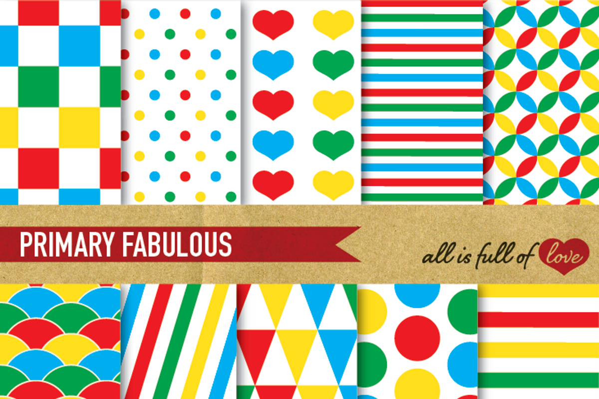 Primary Colors Digital Patterns