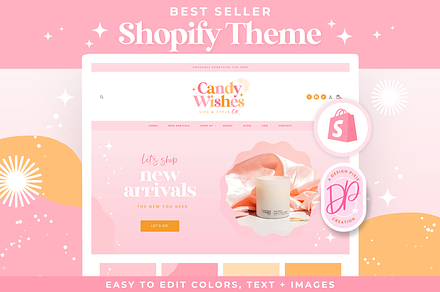 Shopify Theme Pink - Candy Wishes, a Shopify Template by Design Pixie