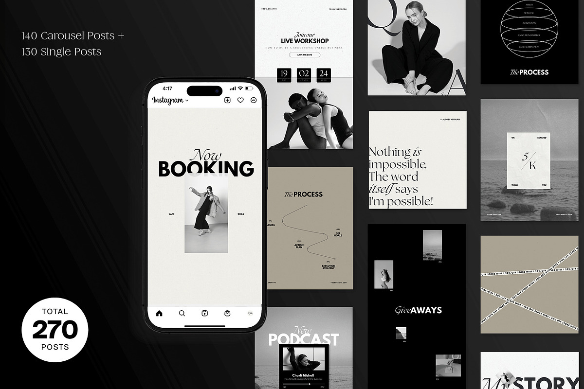 Coach Instagram Carousel & Post, a Social Media Template by Row Creative (Photo 2 of 11)