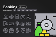 Banking Icons (40 icons), an Outline Icon by Middltone (Thumbnail 1 of 4)