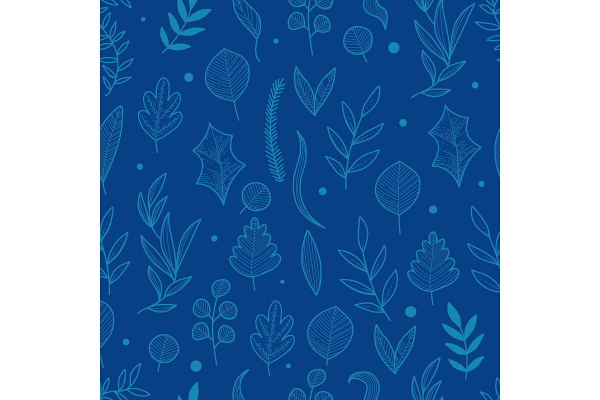 Blue winter plants seamless pattern, a Pattern Graphic by RoMashkaVector