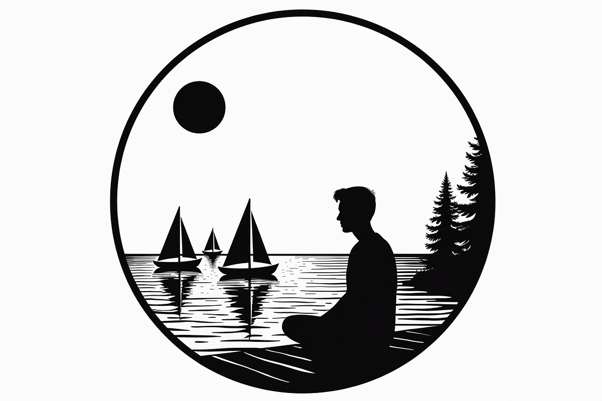 Lake Meditation & Sailing Set, an Illustration by BIPLOB EXPERT (Photo 7 of 9)