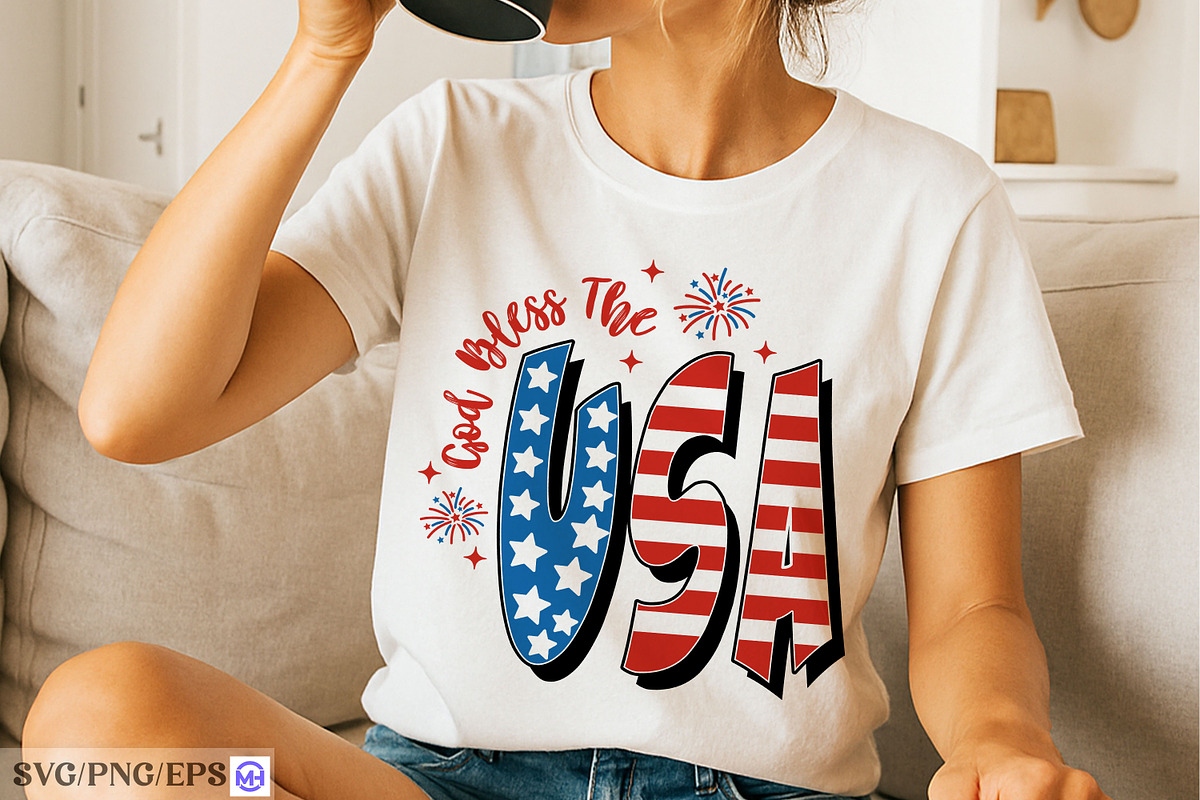 God Bless the Usa 4th of July SVG, a Graphic by mh_arif (Photo 2 of 4)