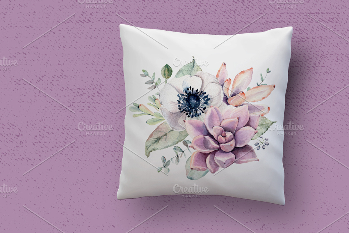 Oh my Succulents watercolor set, an Illustration by Lemaris (Photo 9 of 9)