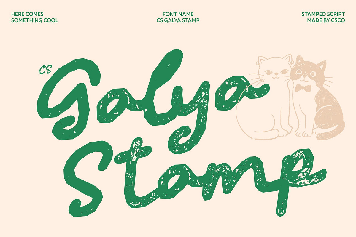 CS Galya Stamp, a Script Font by Craft Supply Co. (Photo 1 of 8)