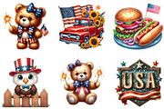 4th of July Sublimation Clipart Bund, an Illustration by DreamArtGraphic (Thumbnail 2 of 4)