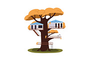 Wooden tree houses for kids set, an Object Illustration by PaperTrident (Thumbnail 5 of 6)