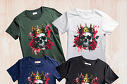 Skull wearing a crown with red rose., a Person Illustration by yod67 (Thumbnail 4 of 7)