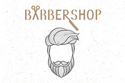 Barbershop logo elements, a Work Illustration by El Design (Thumbnail 1 of 3)