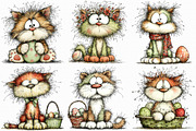 Whimsical Easter Cats Clipart, an Illustration by Libby Wishes (Thumbnail 7 of 8)