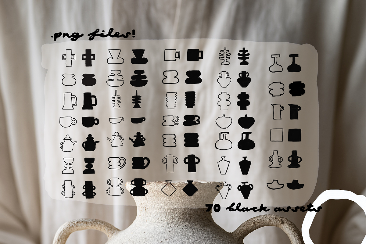 140 Hand Drawn Pottery Forms, an Object Illustration by VisualGrid (Photo 2 of 6)
