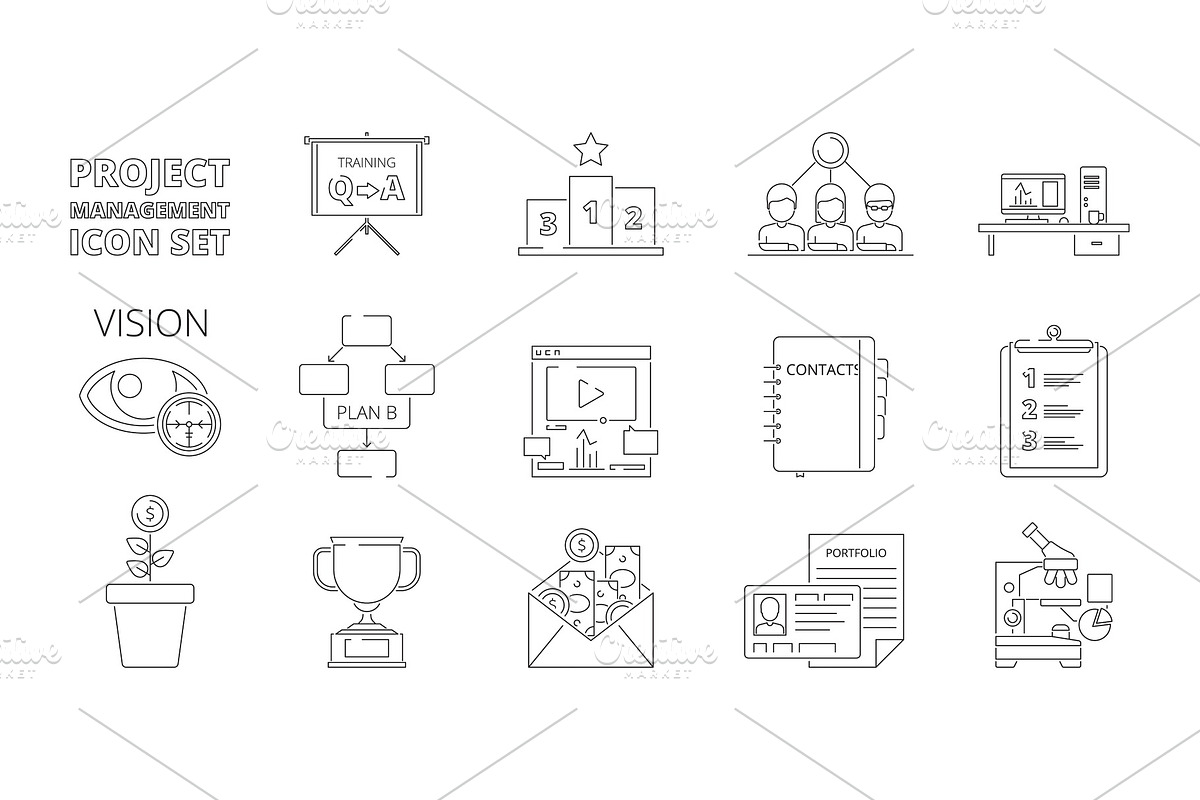 Project management symbols. Business, a Graphic by Onyx