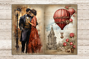 Valentines Day Junk Journal Paper, a Seasonal Illustration by GlamArtZhanna (Thumbnail 4 of 9)