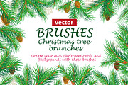 Vector ART BRUSHES - CHRISTMAS TREE, a Brush Add-On by ViktoriaARTprint (Thumbnail 1 of 2)